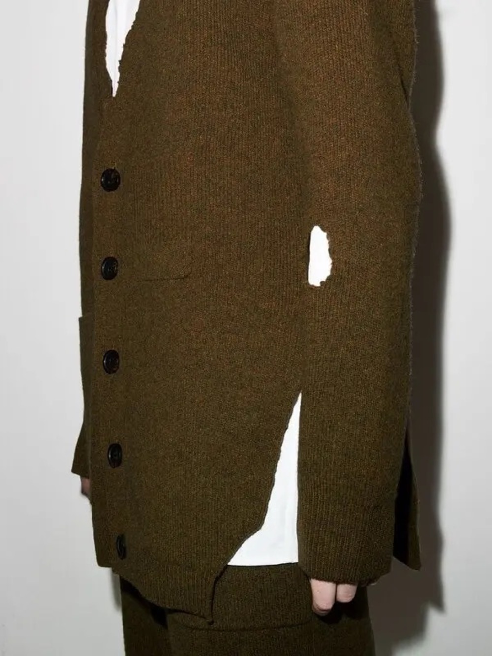 $575 Tibi Soft Lambswool Distressed Cardigan size medium - Picture 4 of 13